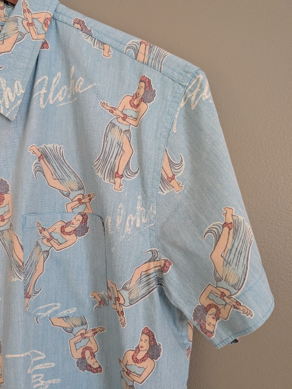 Vintage Hang Ten Hawaiian Hula Girl Shirt Size Large - Picture 7 of 7